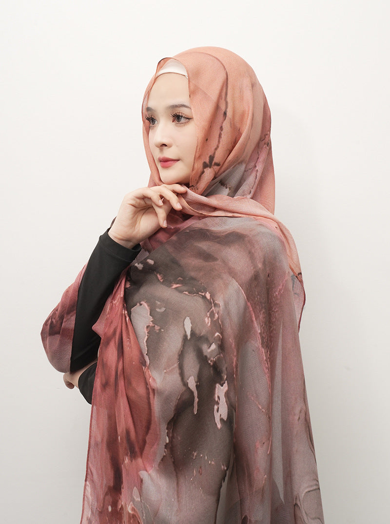 OLIVA Marbled Print Hijab