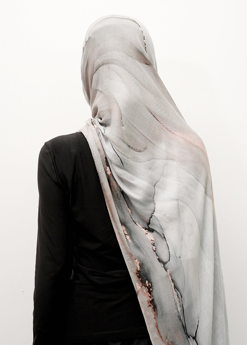OLIVA Marbled Print Hijab
