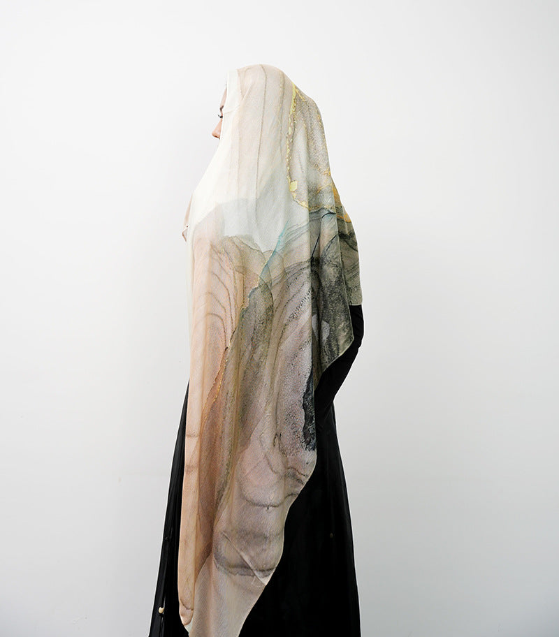 OLIVA Marbled Print Hijab