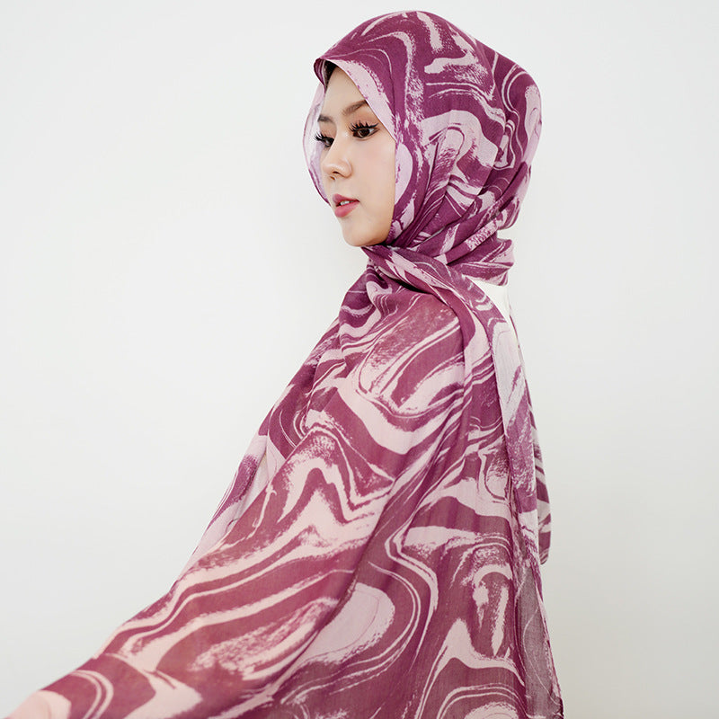 OLIVA Marbled Print Hijab