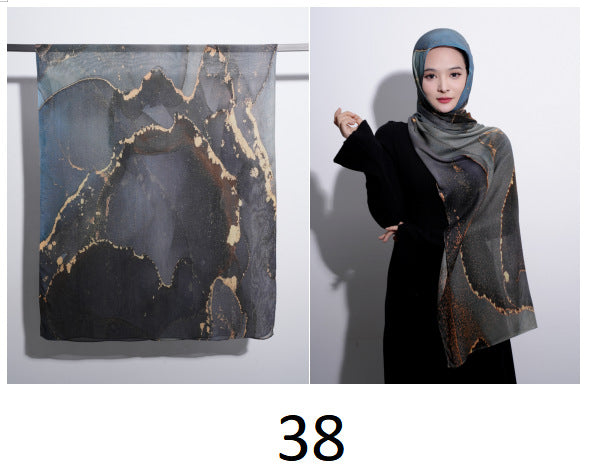 OLIVA Marbled Print Hijab