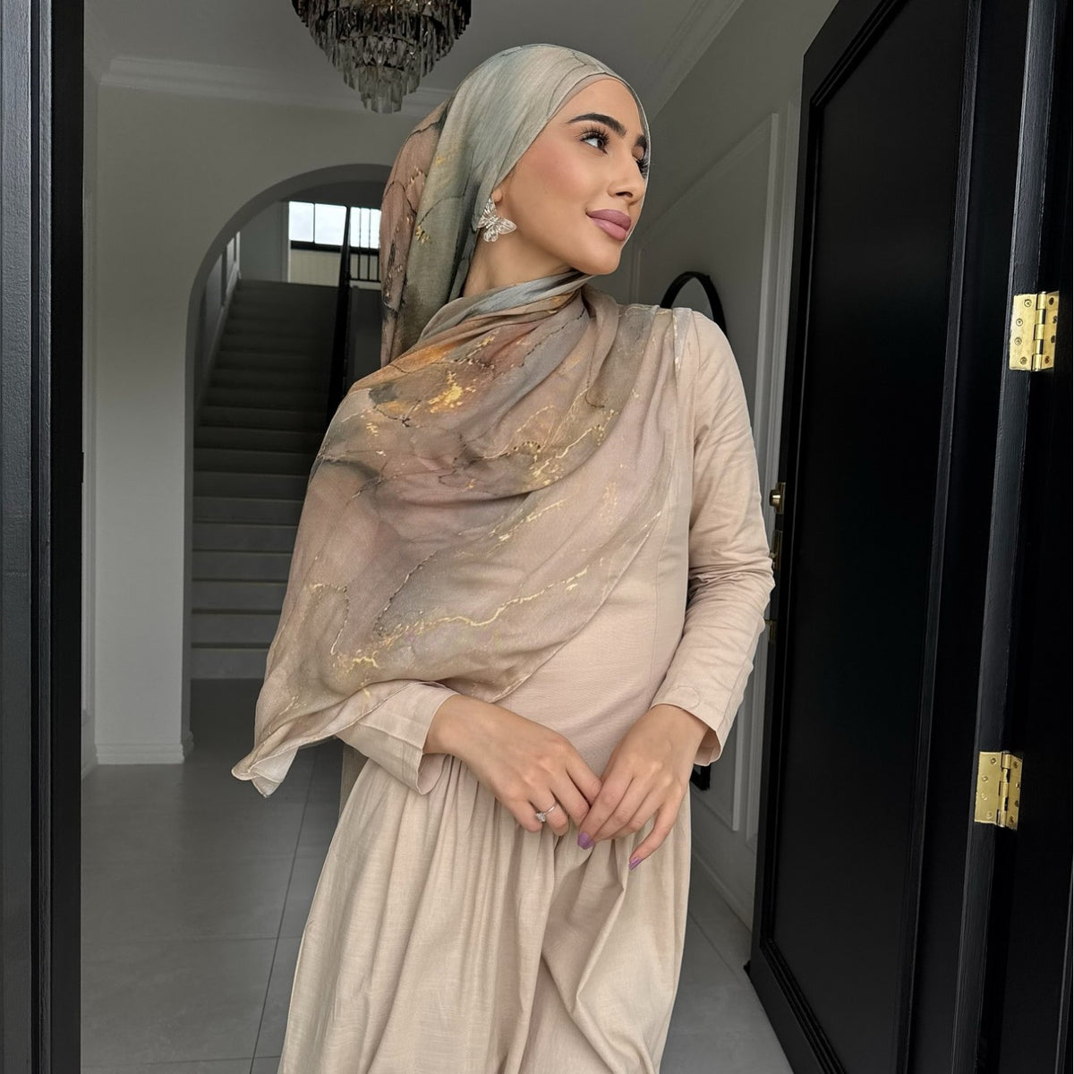 OLIVA Marbled Print Hijab