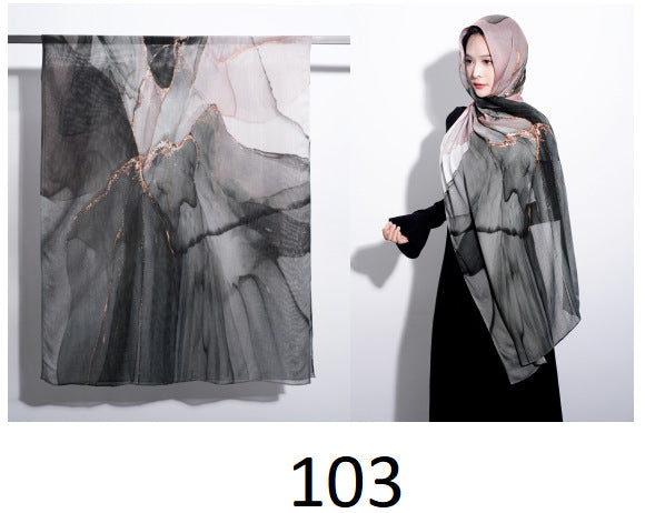 OLIVA Marbled Print Hijab
