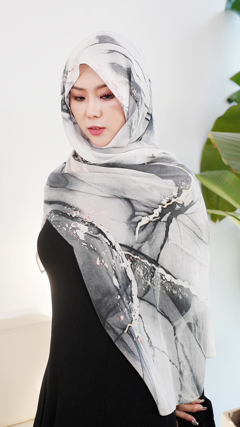 OLIVA Marbled Print Hijab