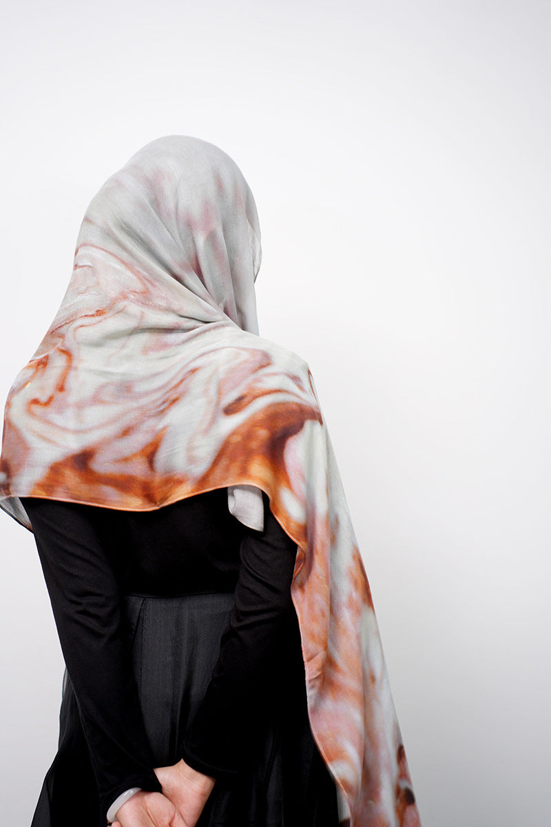 OLIVA Marbled Print Hijab