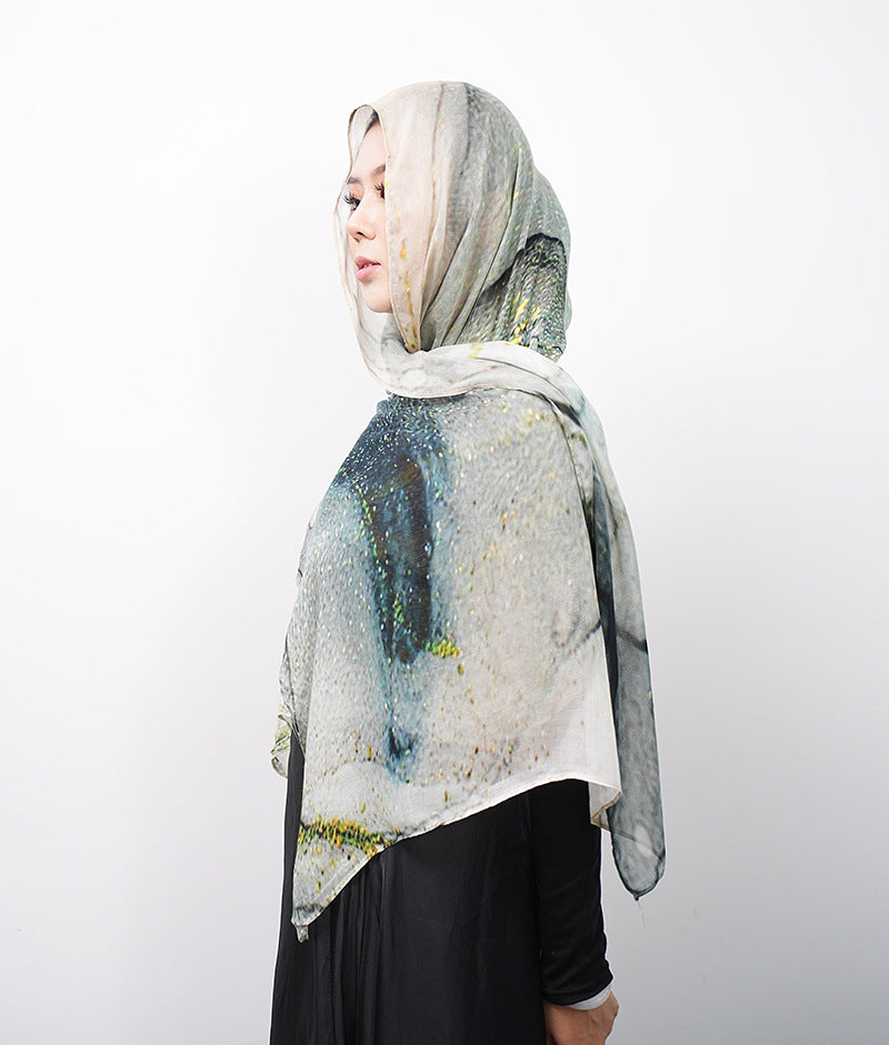 OLIVA Marbled Print Hijab