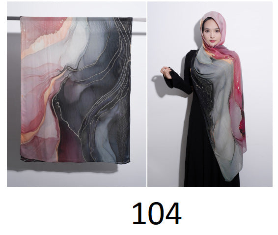 OLIVA Marbled Print Hijab